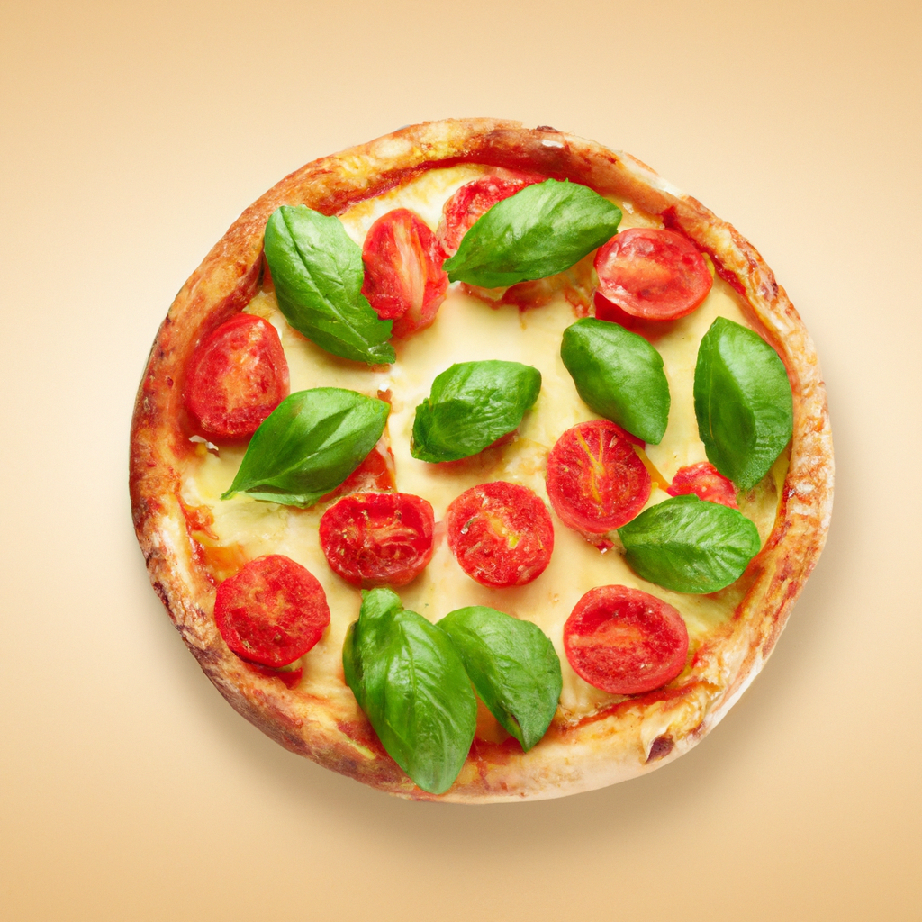 마르게리타 피자 상단 촬영